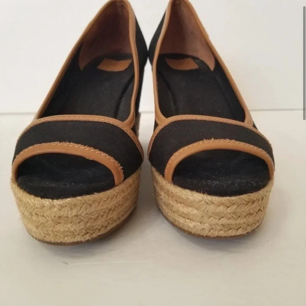 Tory Burch‎ Majorca Espadrilles Peep Toe Wedge- Size 8.5